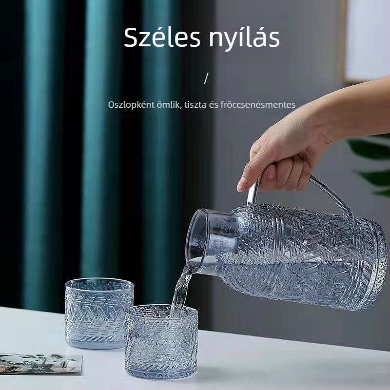 Üvegből készült retro hidegvíz kanna – nagy kapacitású, magas hőmérséklet-ellenállású teáskanna készlet