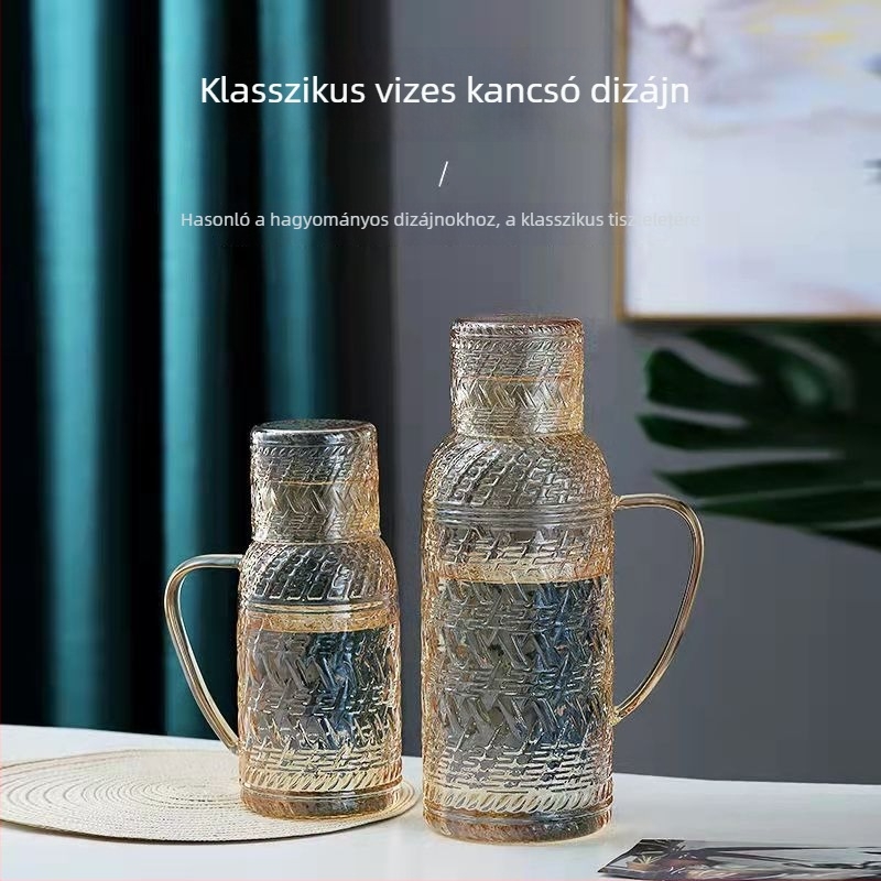 Üvegből készült retro hidegvíz kanna – nagy kapacitású, magas hőmérséklet-ellenállású teáskanna készlet