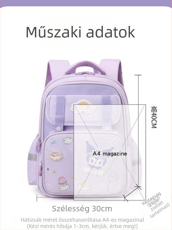 Új, stílusos iskolai hátizsák gyerekeknek – ergonikus gerincvédelme, nagy kapacitás, aranyos rajzfilm mintával