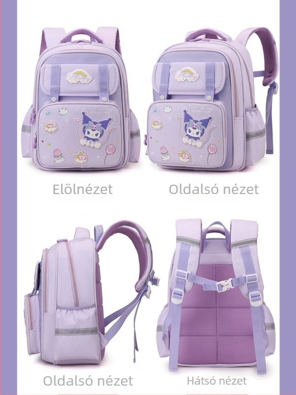 Új, stílusos iskolai hátizsák gyerekeknek – ergonikus gerincvédelme, nagy kapacitás, aranyos rajzfilm mintával