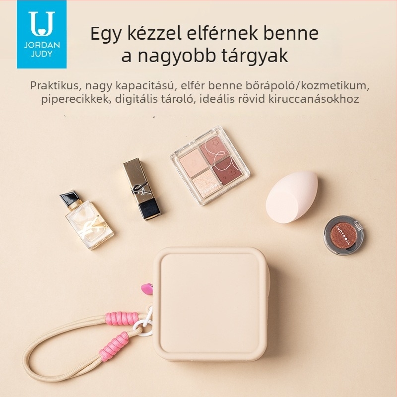 Jotun Judy szilikon tároló táska – vízálló kozmetikai táska, hordozható clutch és mini érme-tárca