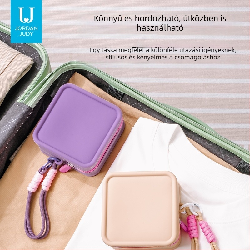 Jotun Judy szilikon tároló táska – vízálló kozmetikai táska, hordozható clutch és mini érme-tárca
