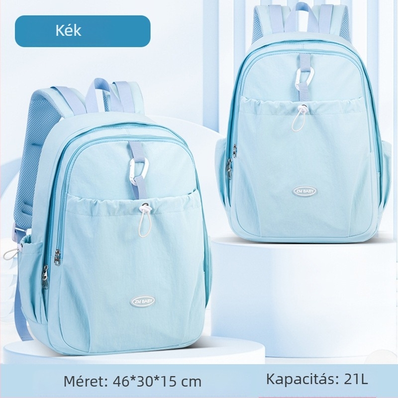 Uniszex középiskolai hátizsák, vízálló, gerincvédő, nagy kapacitású, casual utazó hátizsák