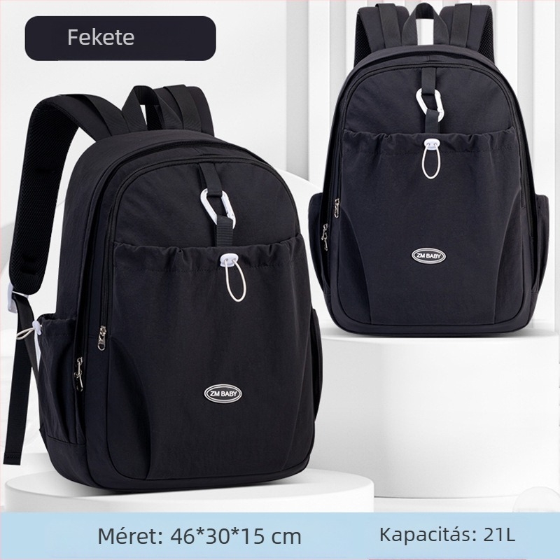 Uniszex középiskolai hátizsák, vízálló, gerincvédő, nagy kapacitású, casual utazó hátizsák
