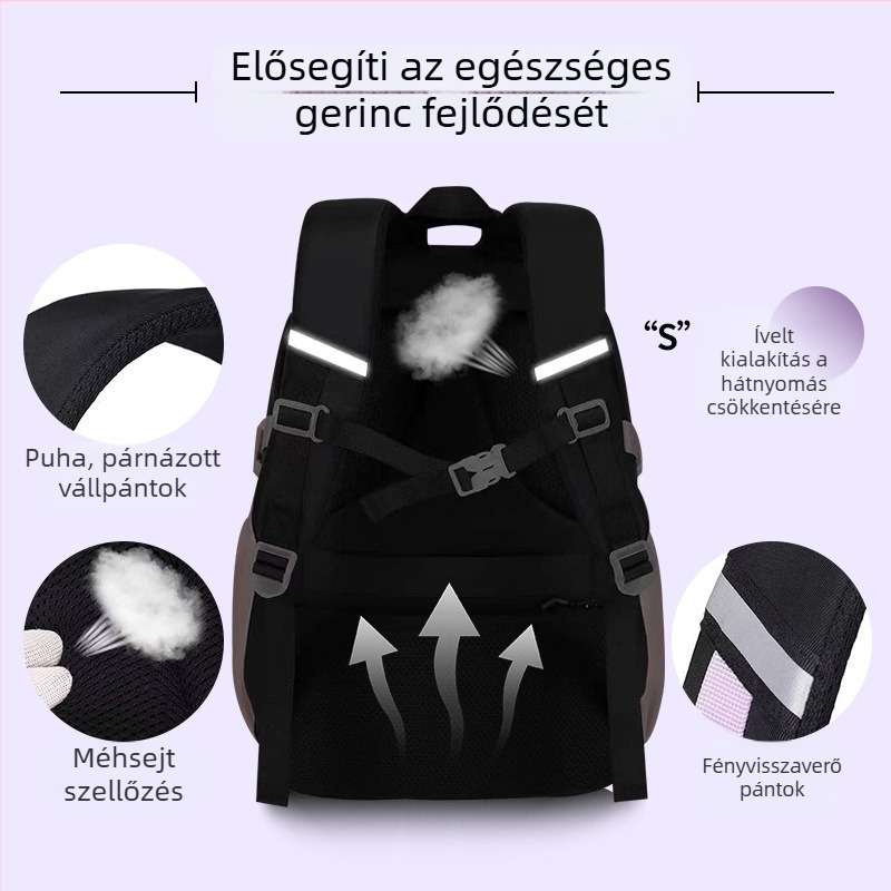 Szív alakú hátizsák háromdarabos készlet, nagy kapacitás, könnyű kialakítás iskolai és mindennapi használatra