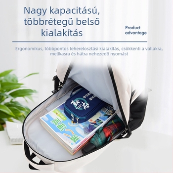 Új stílusú iskolatáska közép- és gimnáziumi diákoknak, nagy kapacitású, könnyű, vízálló, kopásálló, casual hátizsák fiúknak és lányoknak