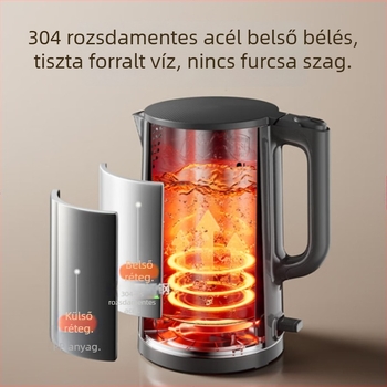 Supor 2,2 L rozsdamentes acél elektromos vízforraló, szigeteléssel és automatikus kikapcsolással