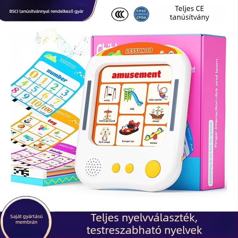 Gyermekeknek szóló olvasó készülék hangalapú angol tanuláshoz és kártyaolvasóval