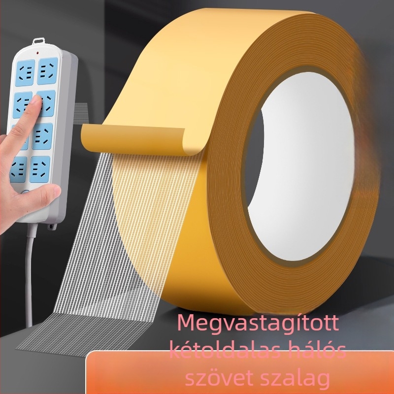 Hálós mintázatú kétoldalas ragasztószalag, textil alapú, erős tapadással, vízálló, átlátszó, nyom nélkül a szőnyeg rögzítéséhez.
