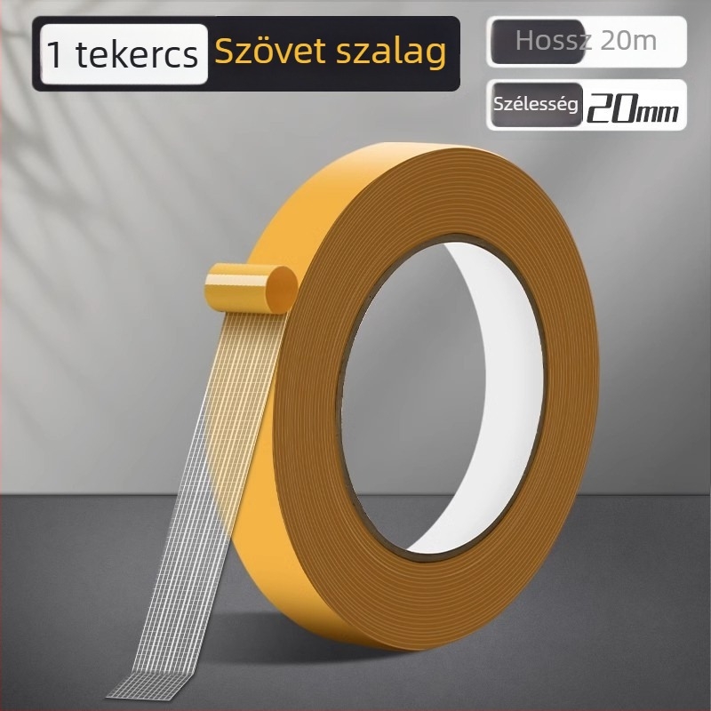 Hálós mintázatú kétoldalas ragasztószalag, textil alapú, erős tapadással, vízálló, átlátszó, nyom nélkül a szőnyeg rögzítéséhez.