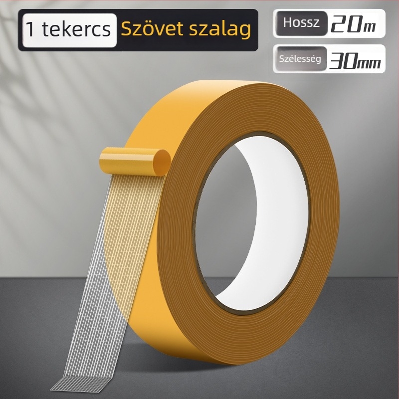 Hálós mintázatú kétoldalas ragasztószalag, textil alapú, erős tapadással, vízálló, átlátszó, nyom nélkül a szőnyeg rögzítéséhez.