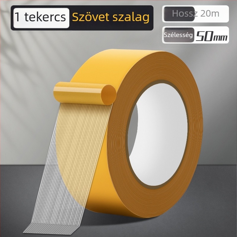Hálós mintázatú kétoldalas ragasztószalag, textil alapú, erős tapadással, vízálló, átlátszó, nyom nélkül a szőnyeg rögzítéséhez.