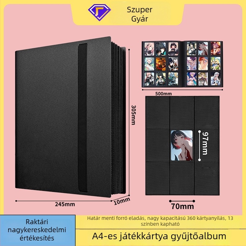 Kilenc rekeszes, nagy kapacitású kártyatartó album Ultraman és Yu-Gi-Oh! kártyákhoz, 360 kártya.