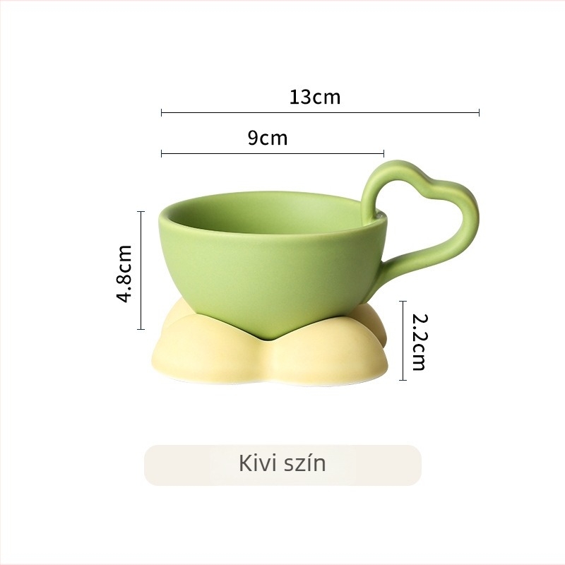 Porcelán kávéscsésze és alátét készlet, nordic stílusú, aranyos ajándék, kiváló minőségű porcelán