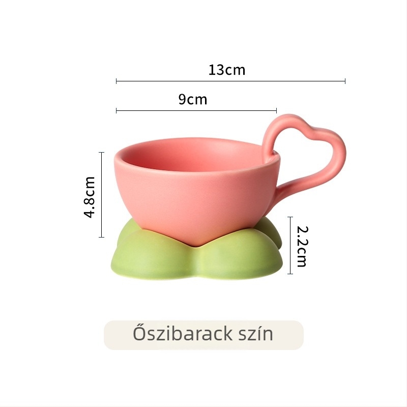 Porcelán kávéscsésze és alátét készlet, nordic stílusú, aranyos ajándék, kiváló minőségű porcelán