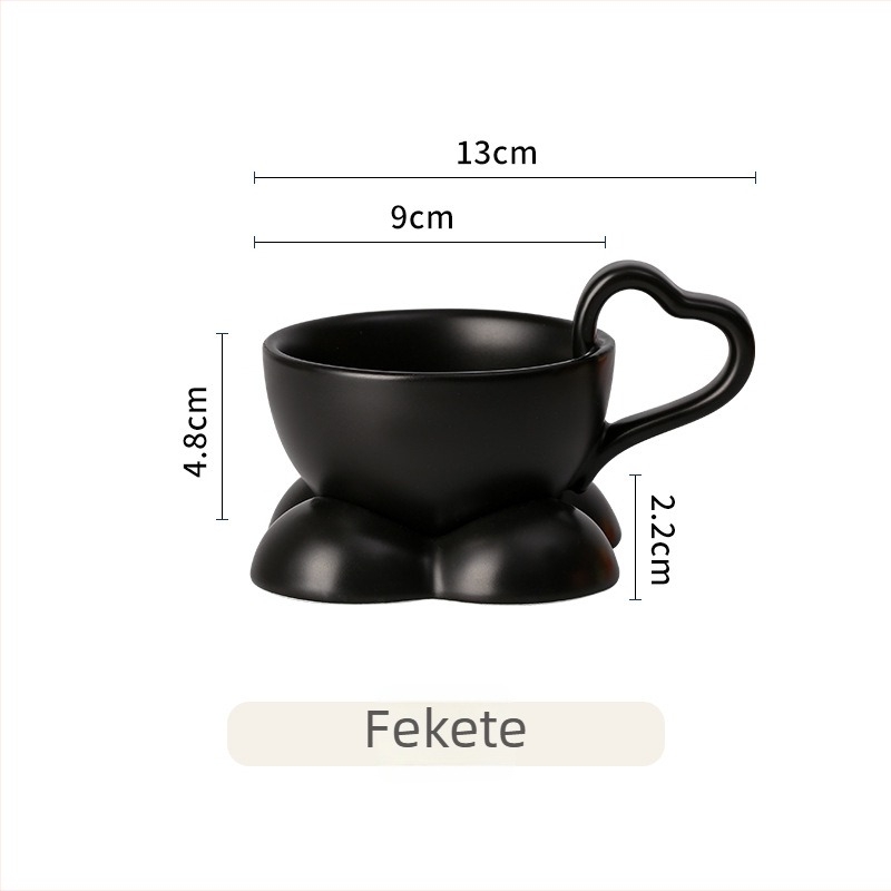 Porcelán kávéscsésze és alátét készlet, nordic stílusú, aranyos ajándék, kiváló minőségű porcelán
