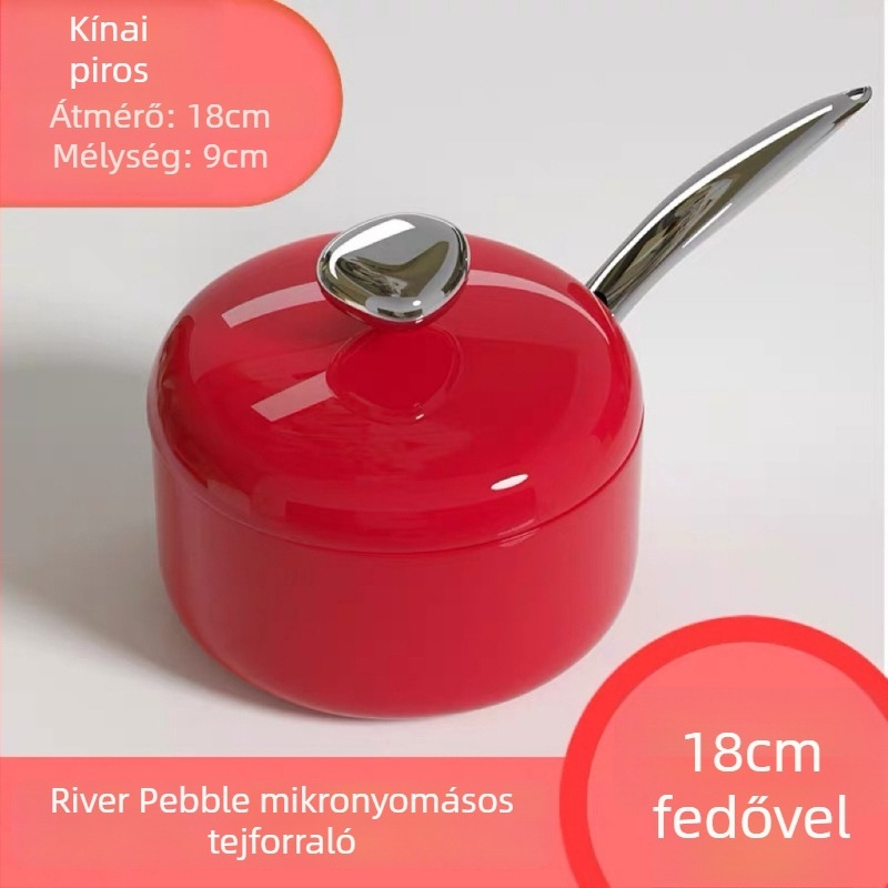 Maifan kőből készült tapadásmentes tejfőző edény és serpenyő készlet, lapos aljzattal, indukciós főzőlaphoz