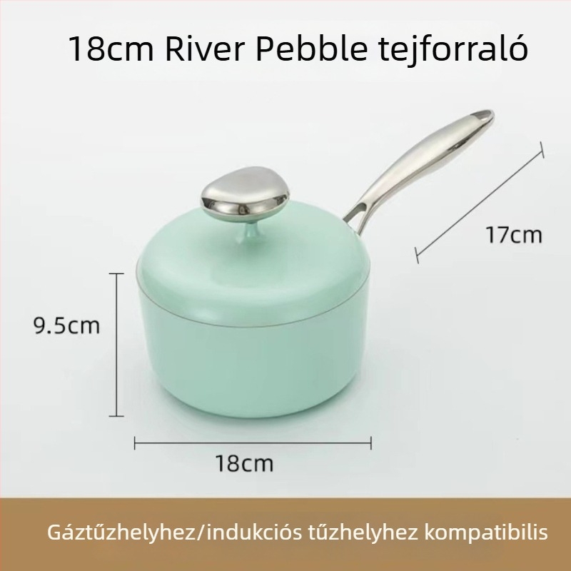 Maifan kőből készült tapadásmentes tejfőző edény és serpenyő készlet, lapos aljzattal, indukciós főzőlaphoz