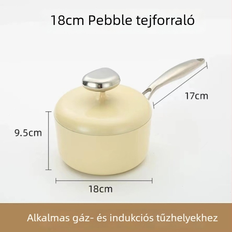 Maifan kőből készült tapadásmentes tejfőző edény és serpenyő készlet, lapos aljzattal, indukciós főzőlaphoz