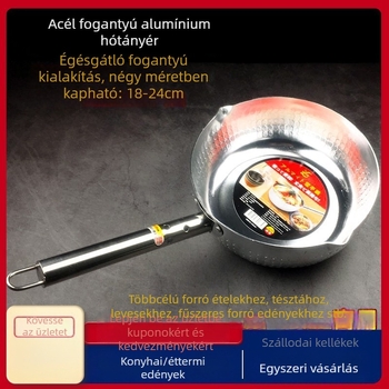 Japán stílusú alumínium tejfőző edény rozsdamentes acél fogantyúval, tapadásmentes, vastag alja, gáztűzhelyhez