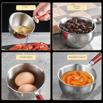 304 háromrétegű rozsdamentes acél – kis olajtartó edény, speciális edény forró olajhoz, háztartási mini olajfazék