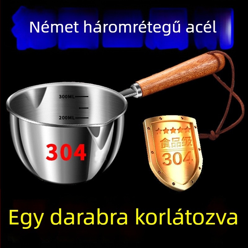 304 háromrétegű rozsdamentes acél – kis olajtartó edény, speciális edény forró olajhoz, háztartási mini olajfazék