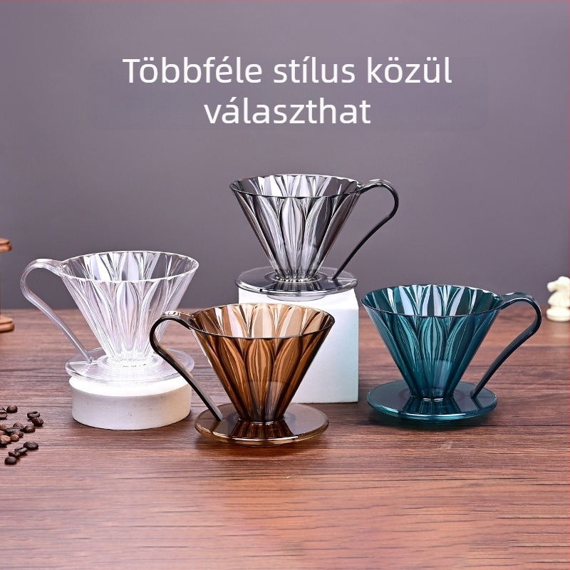 Új üvegből készült V60 kávéfilter készlet: üveg dripper, kávéfőző kanna, tölcsér és filterpapírok