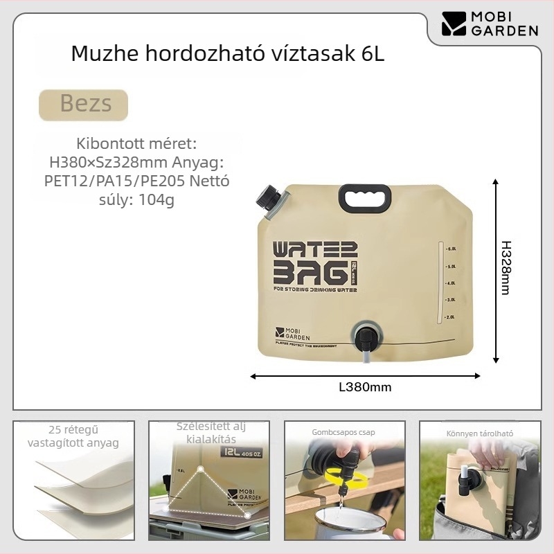 Mu Gaodi kültéri kerékpár- és túrahátizsák TPU összecsukható víztartállyal 2L/3L