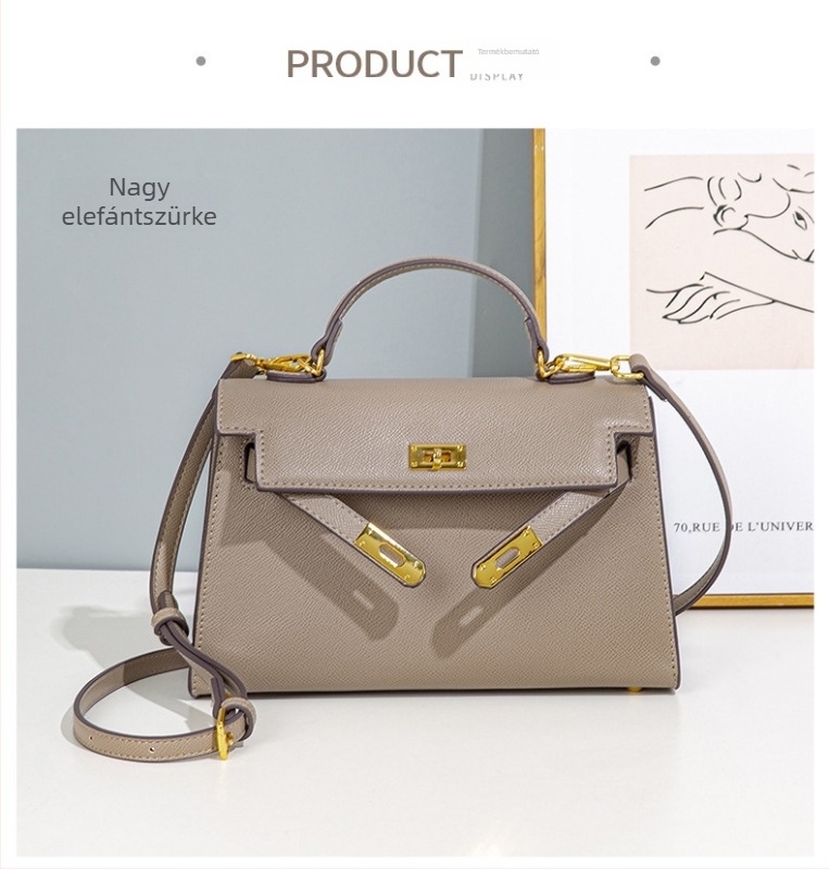 i'Mok nisz dizájnú női kézitáska, könnyű luxus, Kelly stílus, 2023 új modell, váll- és crossbody, közepes méret, PU bőr