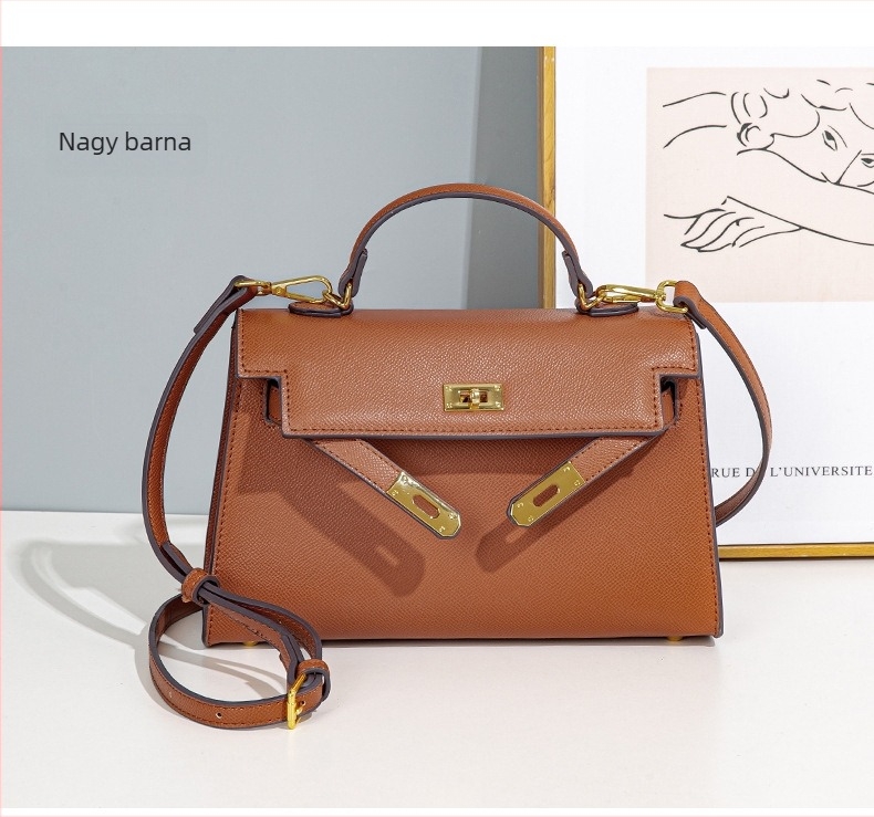 i'Mok nisz dizájnú női kézitáska, könnyű luxus, Kelly stílus, 2023 új modell, váll- és crossbody, közepes méret, PU bőr