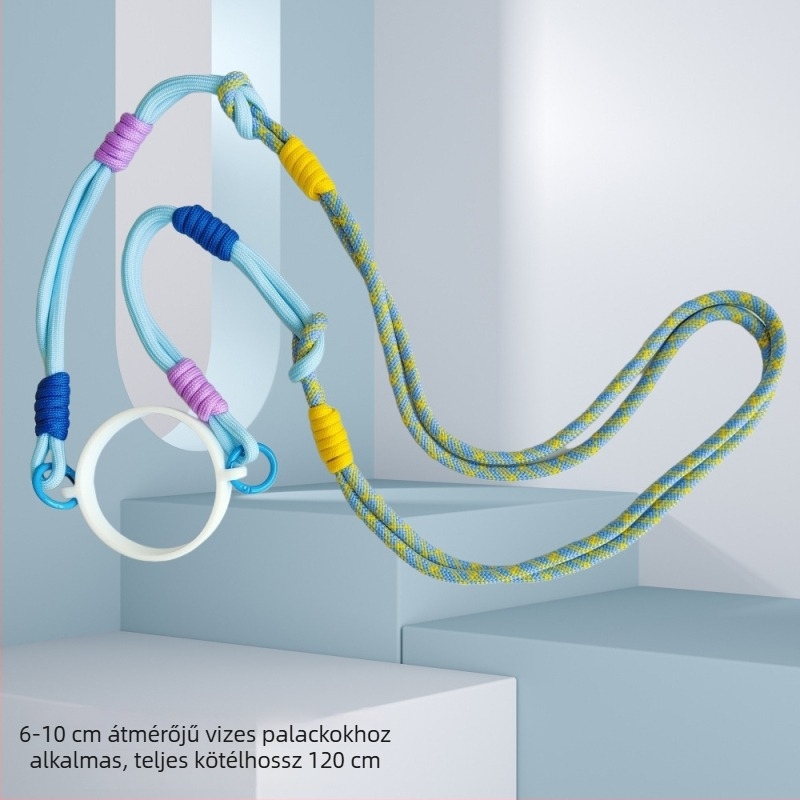 Kötött hosszú crossbody pánt vízpalackhoz, Stanley szigetelt poharakkal kompatibilis, jégpohárhoz és pohárgyűrűhöz