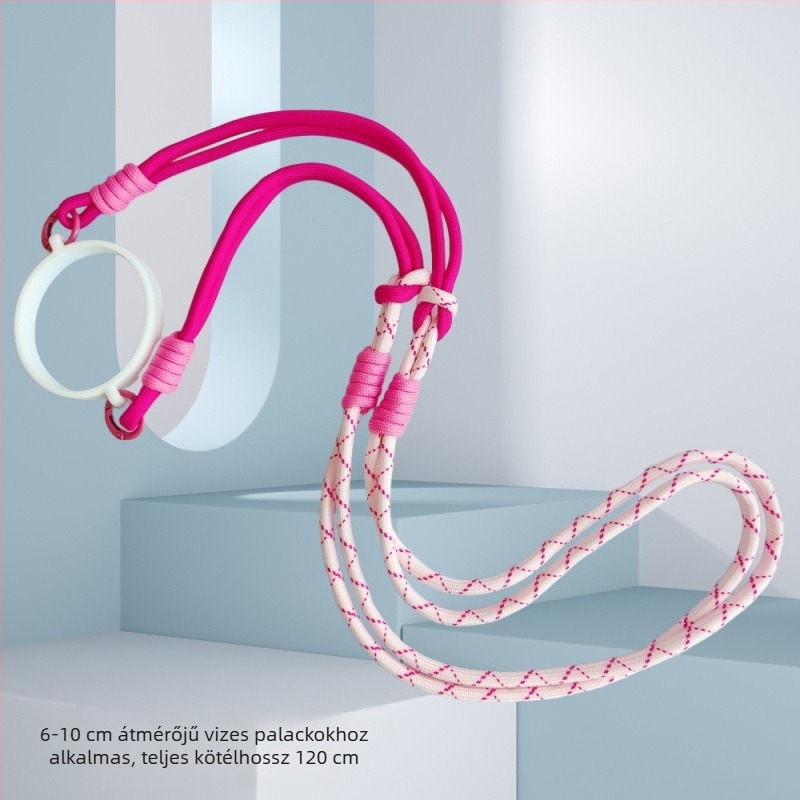 Kötött hosszú crossbody pánt vízpalackhoz, Stanley szigetelt poharakkal kompatibilis, jégpohárhoz és pohárgyűrűhöz