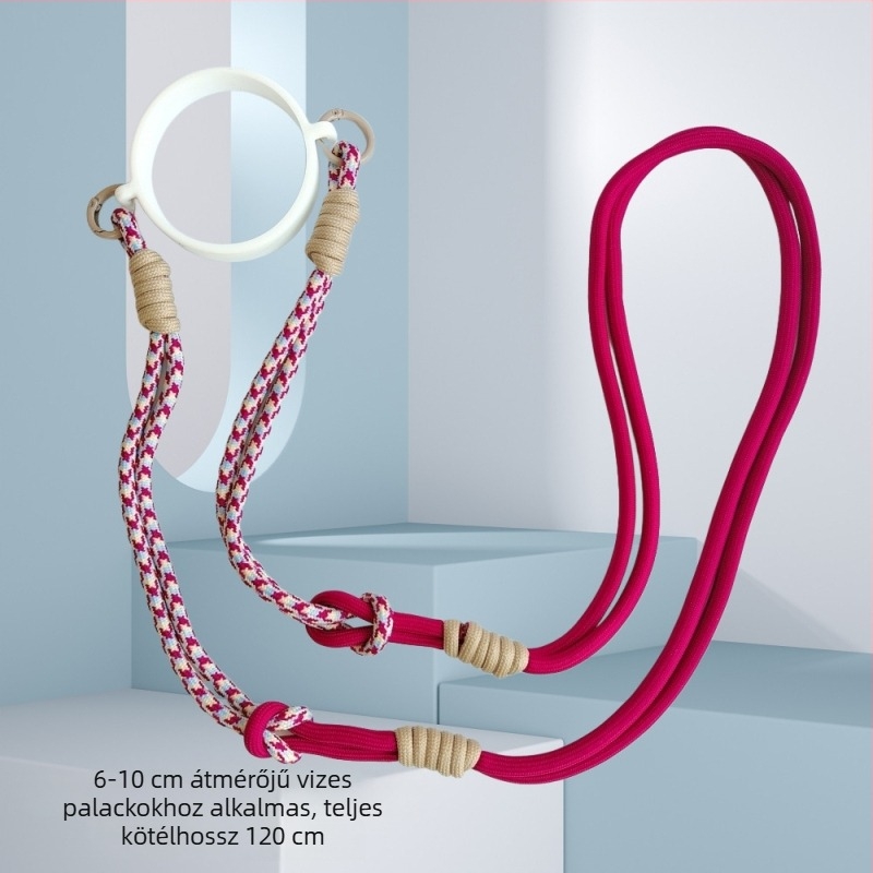 Kötött hosszú crossbody pánt vízpalackhoz, Stanley szigetelt poharakkal kompatibilis, jégpohárhoz és pohárgyűrűhöz