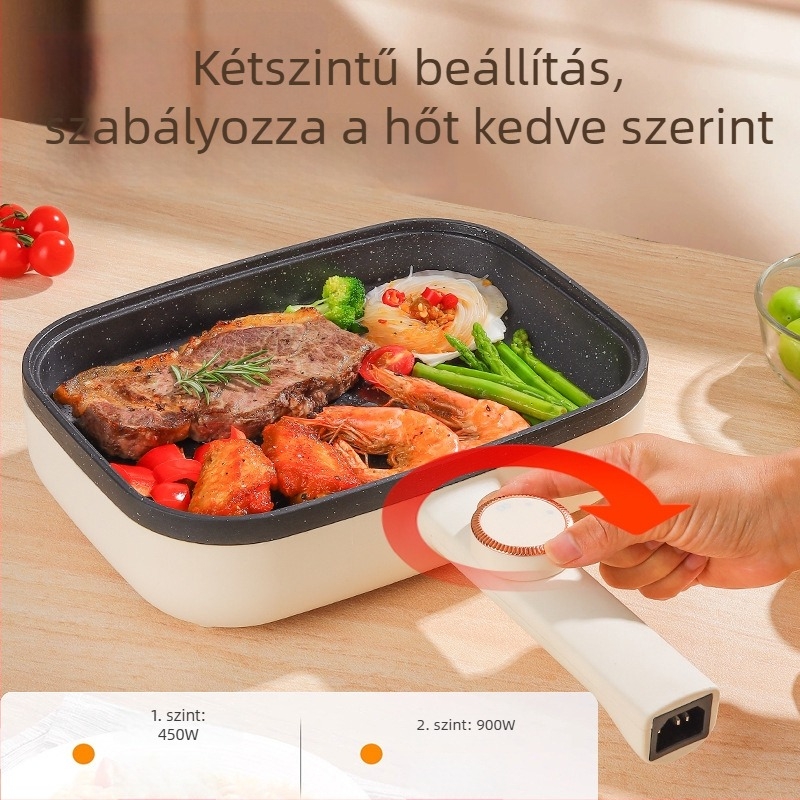 Elektromos tamagoyaki serpenyő, nagy teflonmentes serpenyő, állítható hőmérséklettel omlettekhez, palacsintákhoz és tojásos tekercsekhez