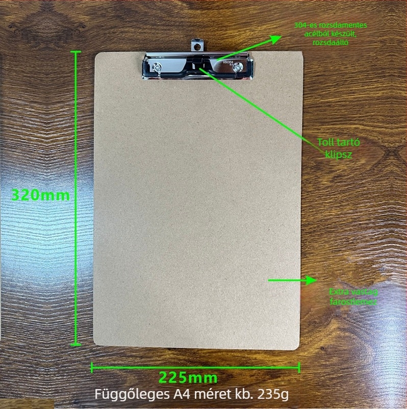 Chuntian A4 rostos író tábla erős csíptetővel, irattartóval és clipboard-pel – A3 8K skicc tábla