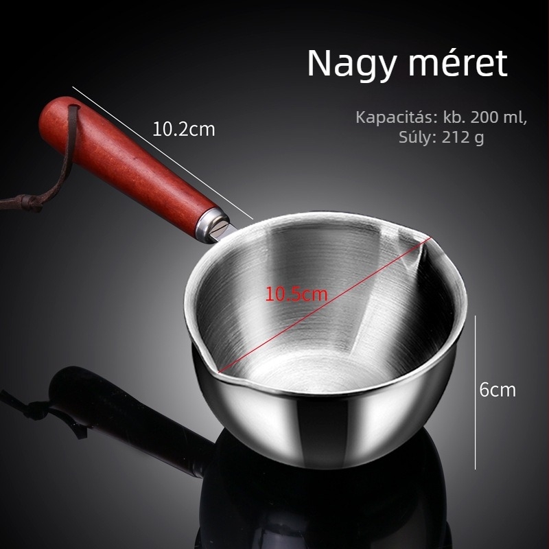 Rozsdamentes acélból készült mini olajöntő fazék a konyhába