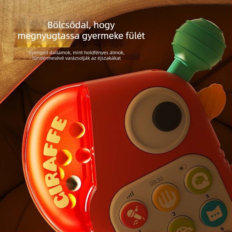 Új gyermekeknek készült fényes és zenés dinoszauruszos tanulótelefon, rajzfilmszerű mesemondó játék