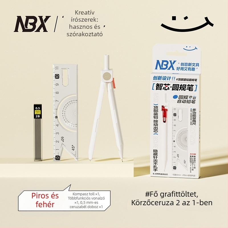 NBX kreatív irodai készlet: vonalzó, körző és toll – három az egyben, hordozható gyors rajzhoz