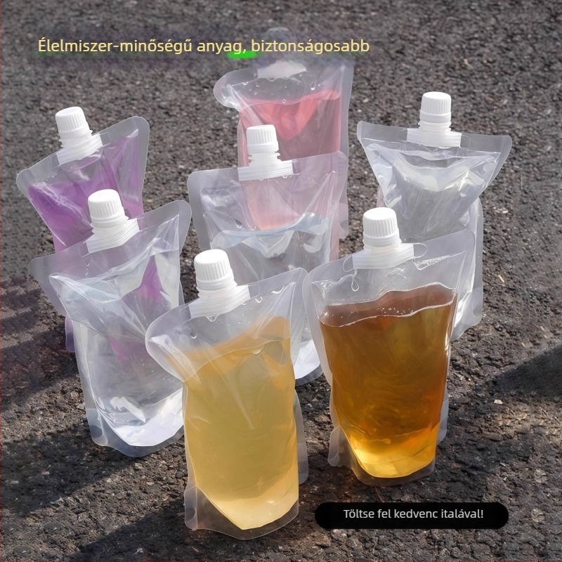 Kültéri zenei fesztiválhoz készült víztáska, hordozható, puha ivó tasak, 0,5 L, élelmiszer-minőségű, csőcsatlakozóval