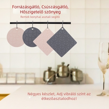 Silikonból készült hőálló konyhai alátét teknősbéka mintával, kör vagy négyszög alakú, csúszásmentes, poharak és edények alátétje