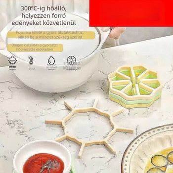 Szilikon hőálló alátét virágos kivágással, égésbiztos asztali alátét, tányérokhoz és edényekhez, hőálló fazekakhoz