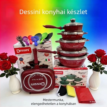 Dessini 23 darabos edénykészlet öntött alumíniumból Maifan-kő bevonattal és tapadásmentes felületekkel