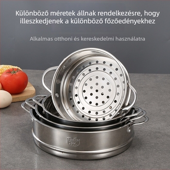 304 rozsdamentes acél gőzölő rács, sík éllel, 16–22 cm, 2 darabos készlet