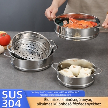 304 rozsdamentes acél gőzölő rács, sík éllel, 16–22 cm, 2 darabos készlet