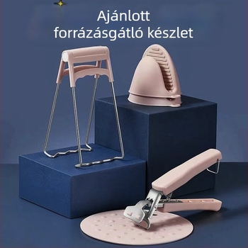 Érintésvédő csipeszek készlet tálak és tányérok emelőivel és hőszigetelő párnával