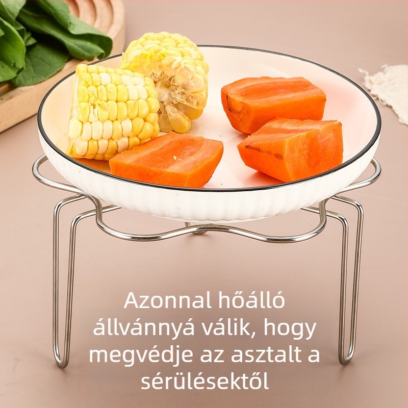 Virág formájú rozsdamentes acél gőzítőállvány háztartási konyhához, multifunkciós gőzölő tálca és belső rács tojásokhoz és rizsfőzéshez