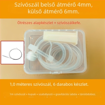 2 m hosszú gravitációs golyóval ellátott szívócső kismamáknak, szülés utáni nőknek és idős embereknek — élelmiszer-minőségű szilikon italcső
