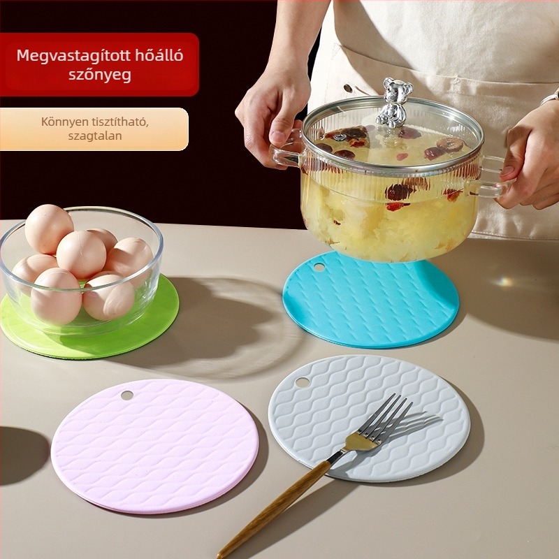 Kerek EVA hőszigetelő pad levesekhez és forró edényekhez, égésgátló, vízálló, zajcsökkentő, modern minimalista stílus