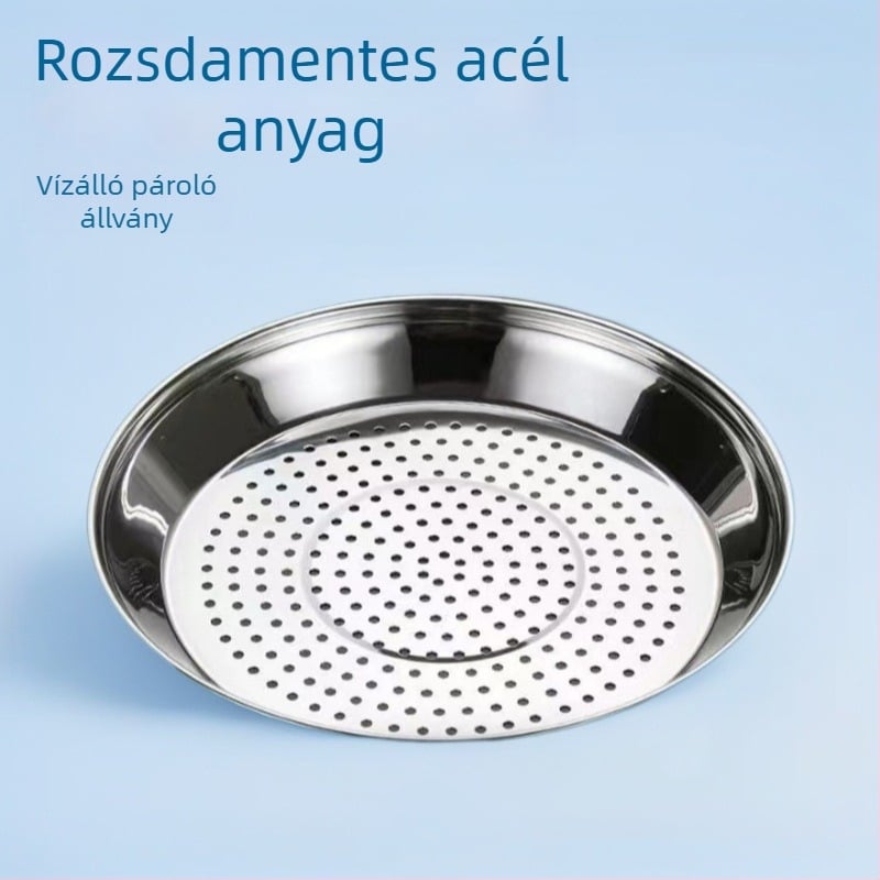 Rozsdamentes acél wokhoz készült gőzölő lemez, megvastagodott és mélyebb, otthoni gőzölő állvány