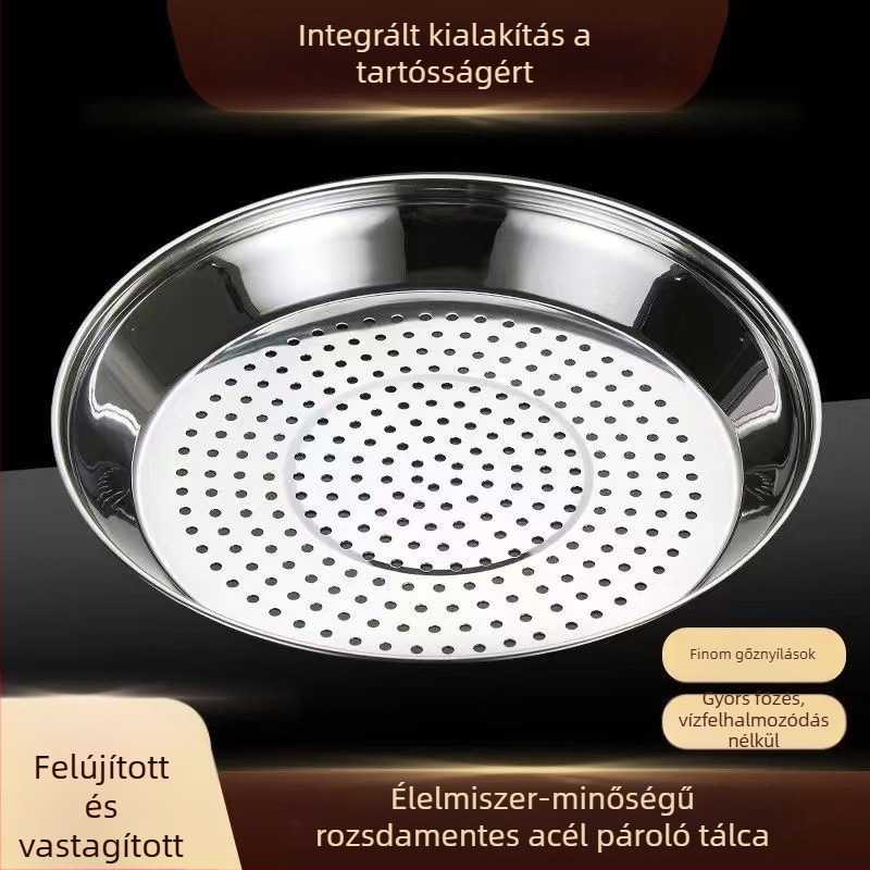Rozsdamentes acél wokhoz készült gőzölő lemez, megvastagodott és mélyebb, otthoni gőzölő állvány